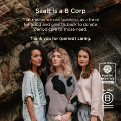 Saalt reusable design reduces waste compared with disposables.