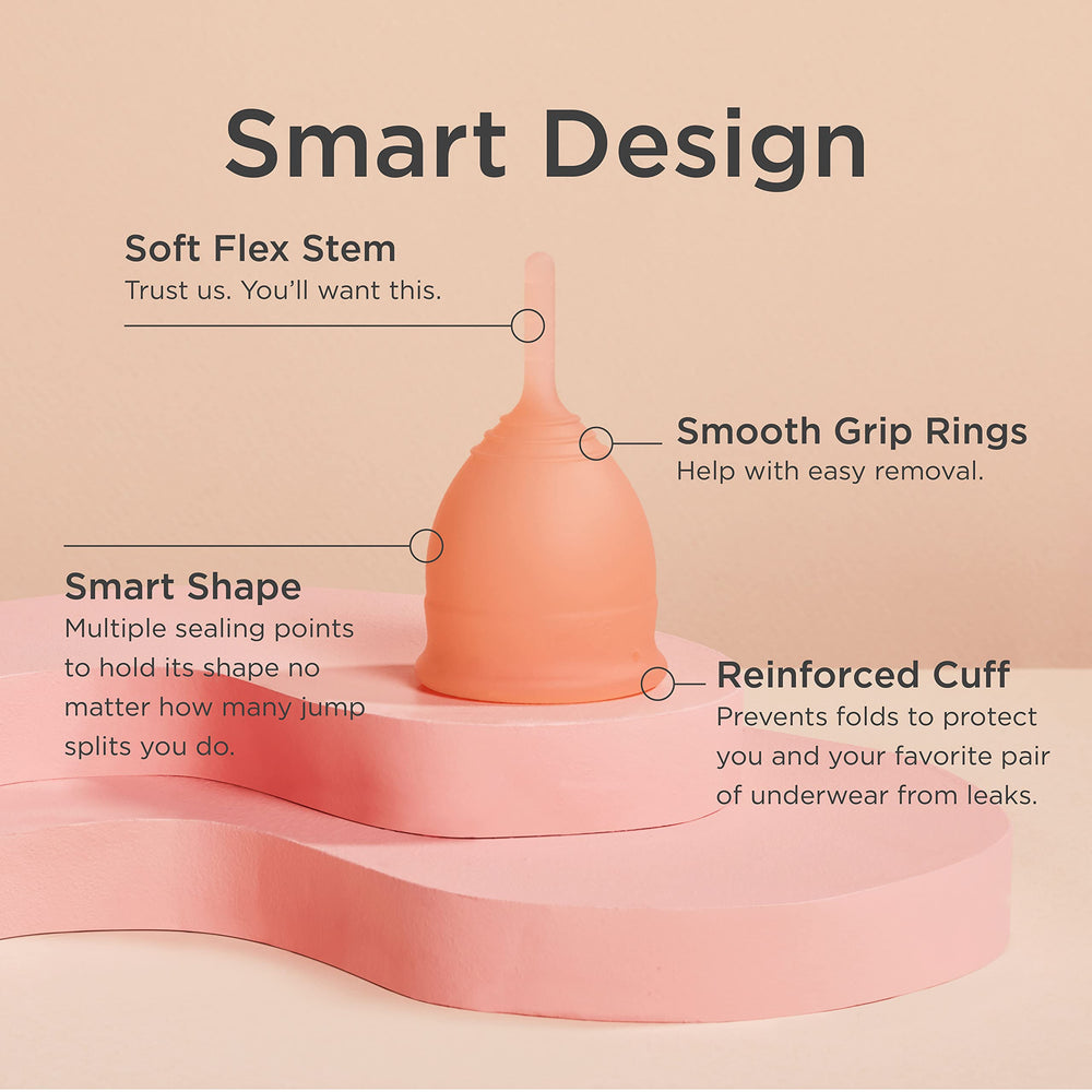 Saalt Soft cup in hand showing flexible fit for all-day comfort