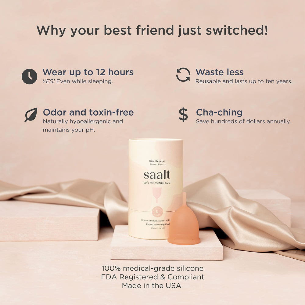 Saalt Soft cup used overnight to enable leak-free sleep