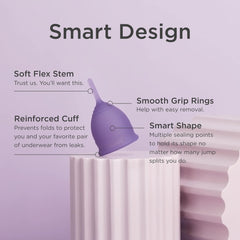 Saalt Soft Cup smooth finish closeup highlights gentle seal for comfortable wear.
