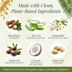 Saavy Naturals Shea Butter addition nourishes and softens skin.
