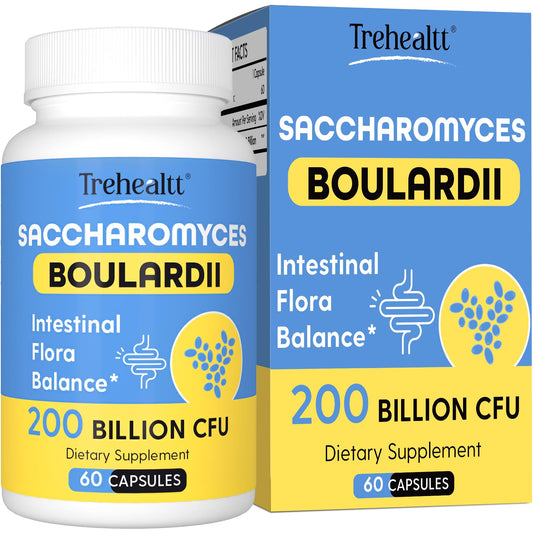 Saccharomyces boulardii probiotic 200B CFUs bottle