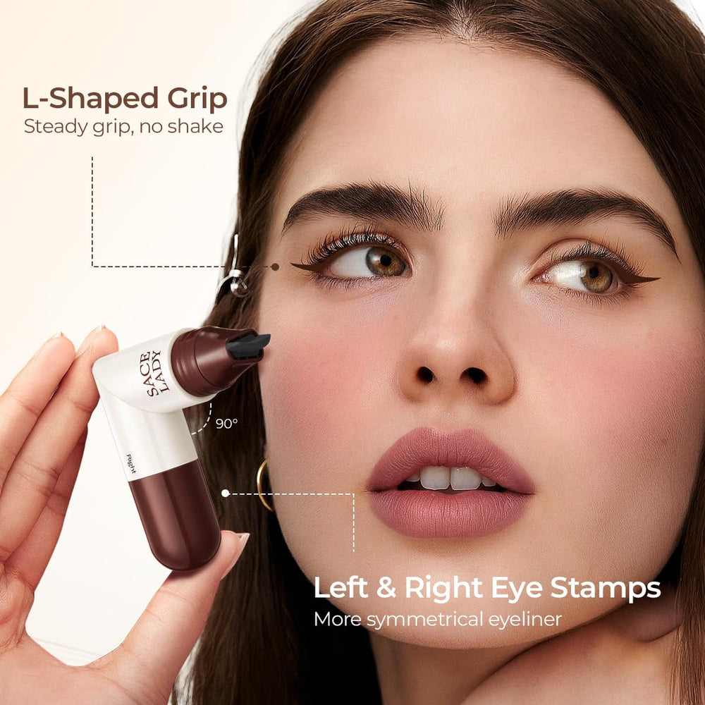 SACE LADY eyeliner stamp foldable-pen for quick, portable wing application.