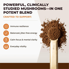 Cup of coffee with Sacred 7 dissolving in