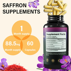 Packaging and display of saffron capsules – vegan, non-GMO