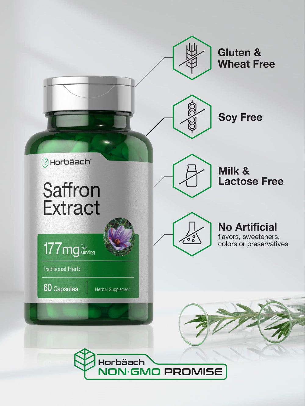 Horbäach saffron extract capsules package