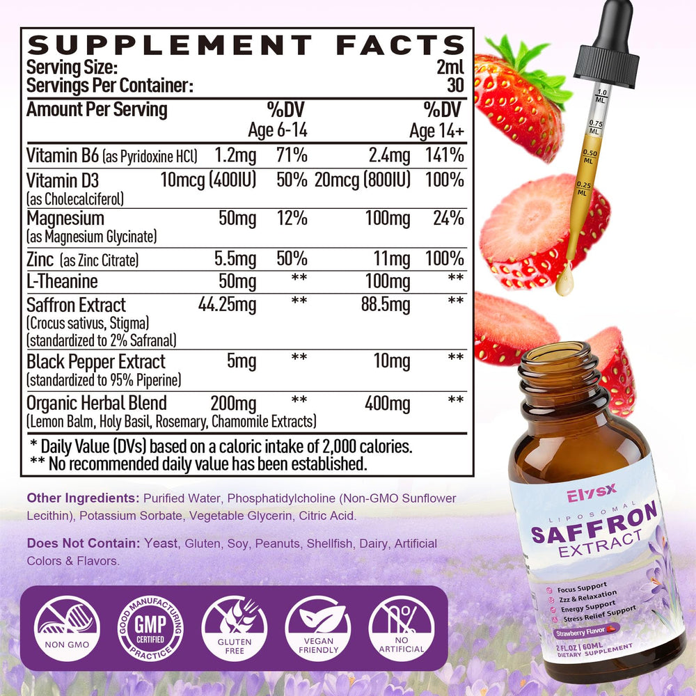 Saffron extract with L-Theanine for relaxation and focus