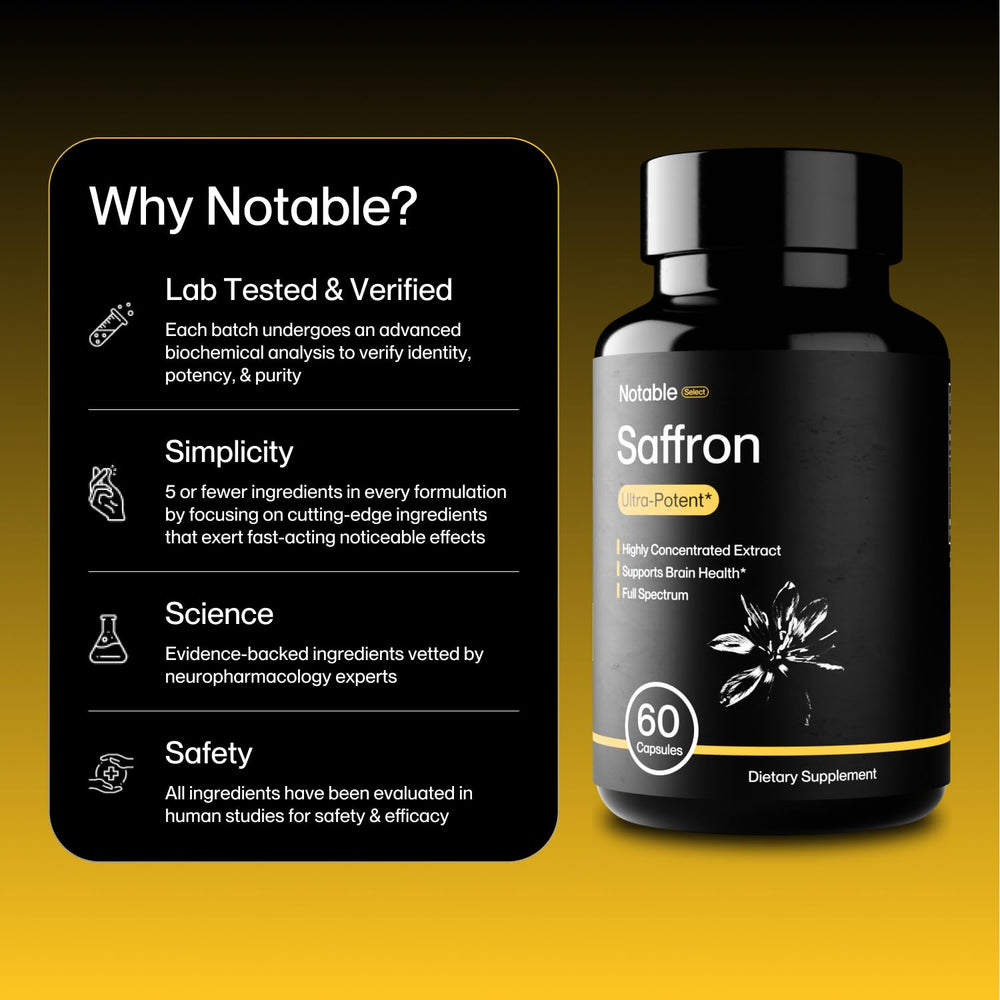 Third-party testing certificate for saffron extract