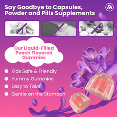 Label highlighting vegan and non-GMO saffron gummies – 60 count