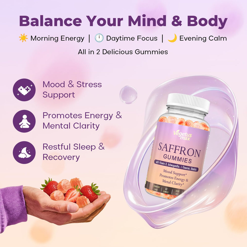 Saffron gummies for focus and daytime energy