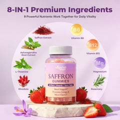 Mood-support saffron gummies for focus and energy
