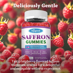 Lifestyle image of a relaxed person taking saffron gummies