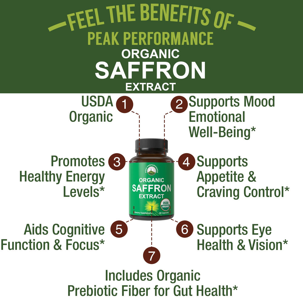 Saffron supplement for mood, brain focus, and PMS support