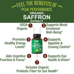 Saffron supplement for mood, brain focus, and PMS support