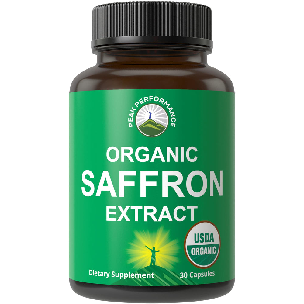 Peak Performance Saffron Capsules bottle – USDA Organic