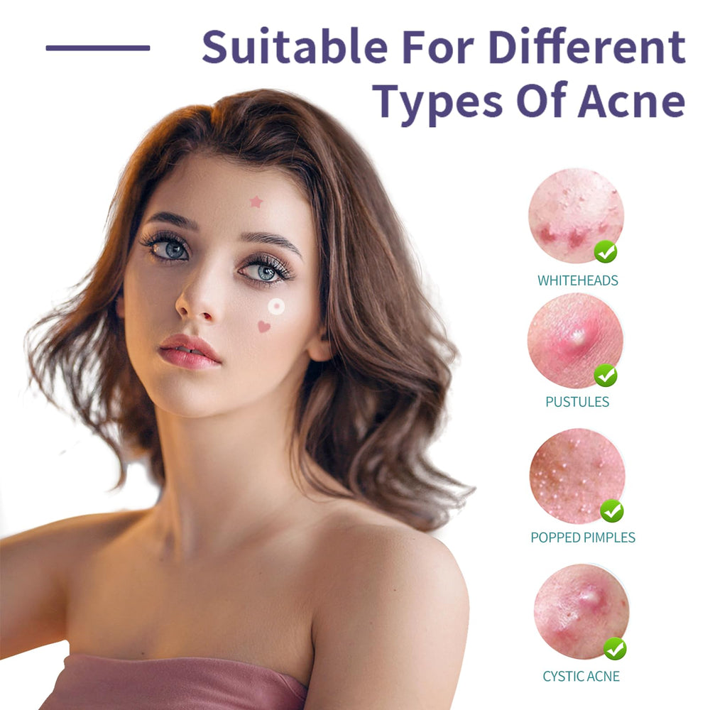 Safirst star heart patches come in 10, 12, and 15 mm for different blemishes.