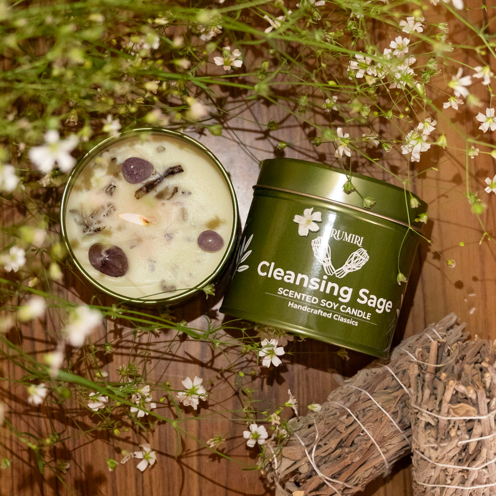 Gift-ready sage candle suitable for gifting