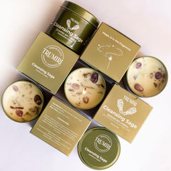 Sage candle set showing organic clean ingredients