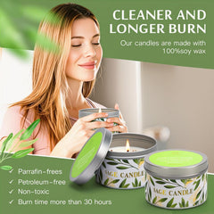 Recyclable glass jar from sage candle set