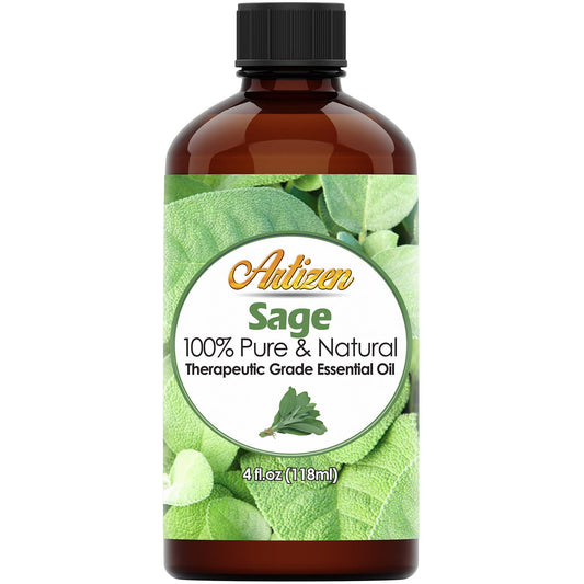 Artizen Sage Essential Oil 4oz bottle with dropper