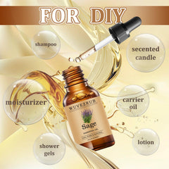 Sage essential oil for aromatherapy diffuser
