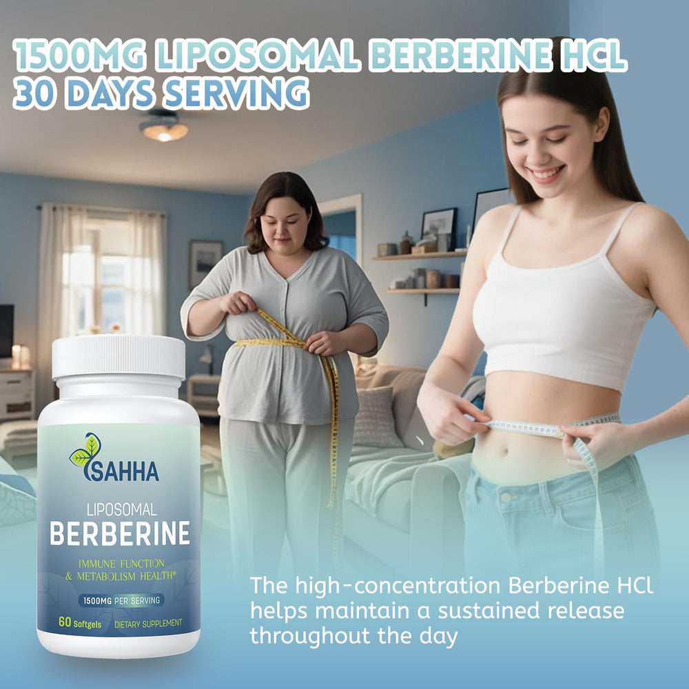 Graph showing enhanced absorption of Sahha Liposomal Berberine HCL 1500mg