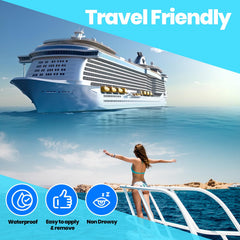 SAILPAK Ship-EEZ patch packaging open reveals single-use, travel-ready format for cruises.