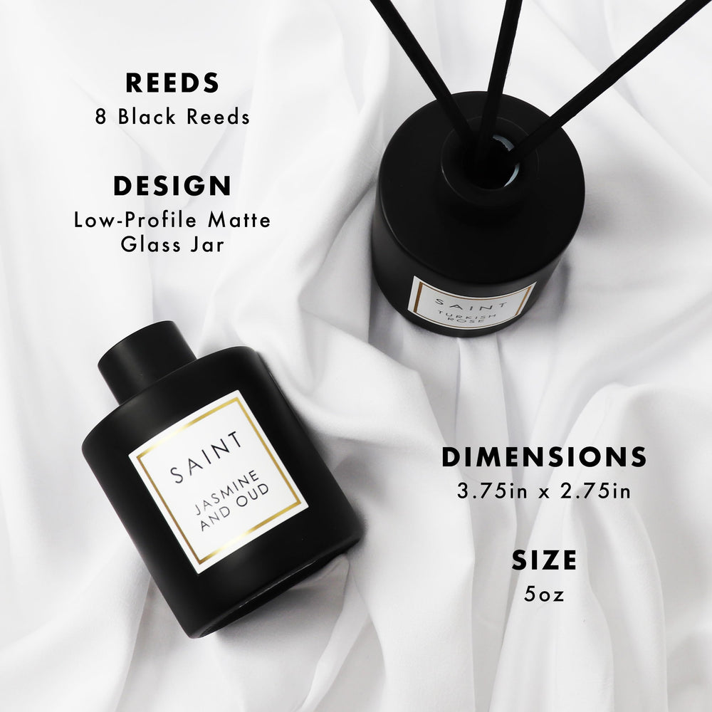 SAINT matte-black jar in a living room setup suits minimalist decor.
