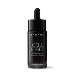 Front view of Sakara Cell Reset liquid fulvic acid bottle