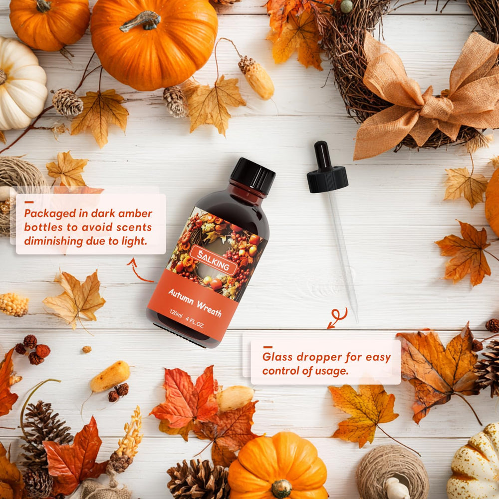 Fragrance oil for candle making with autumn wreath scent