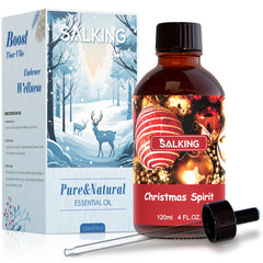 SALKING Christmas Spirit Fragrance Oil 120ml in an amber glass bottle