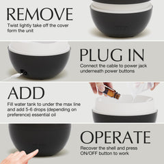 Gift-ready SALKING flame diffuser in black with simple packaging