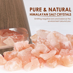 Close-up of Himalayan pink salt crystals included with the diffuser