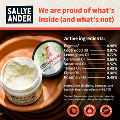 SALLYEANDER No Bite Me eco-packaging—recyclable materials aligned with cruelty-free ethics