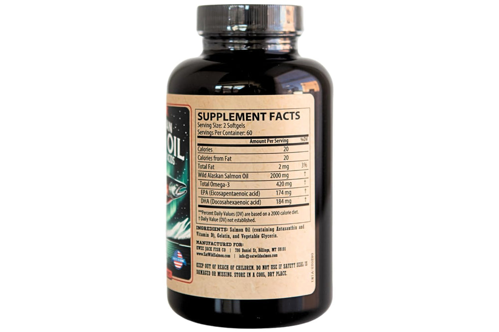 Ingredients: Salmon Oil, Gelatin, Vegetable Glycerin