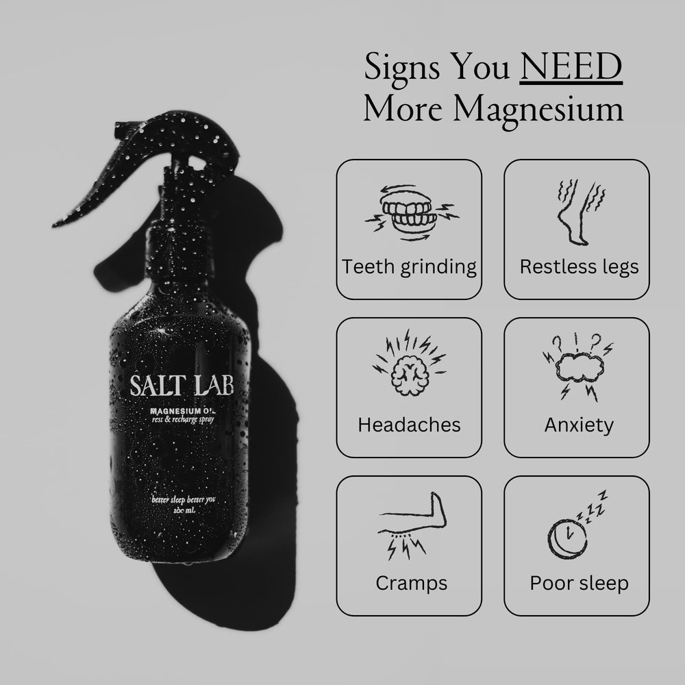 Applying Salt Lab Magnesium Oil Spray to skin