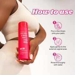 salt.xo Seedless Yoni Gel Wash sensitive-skin friendly formula in use