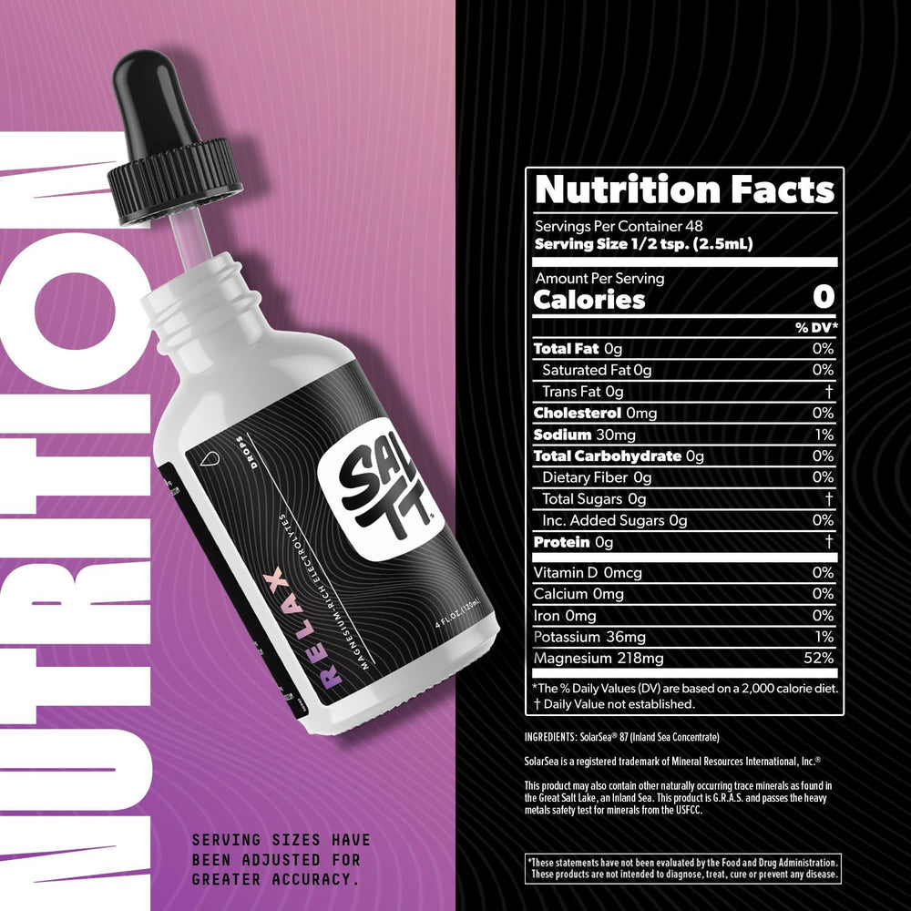 Lifestyle image of SALTT Relax Magnesium Drops on a countertop