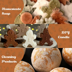 Homemade soaps and bath products scented with gingerbread oil