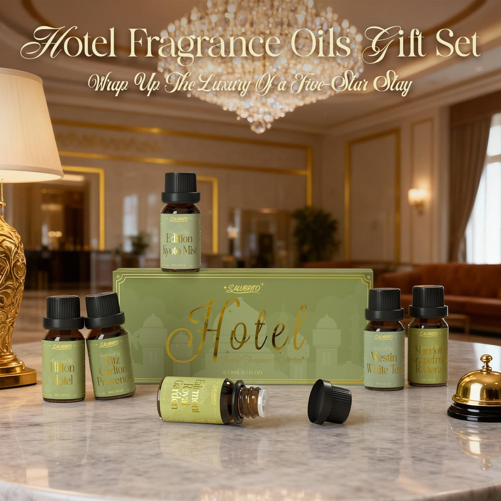 Diffuser emitting hotel-inspired fragrance ambiance