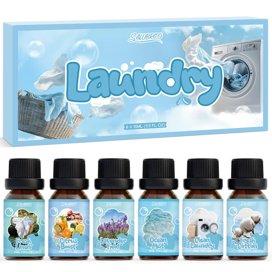 SALUBRITO 6-scent laundry fragrance oil set packaging