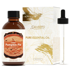 SALUBRITO Pumpkin Pie Essential Oil bottle with gold packaging, 4 oz (120 ml)