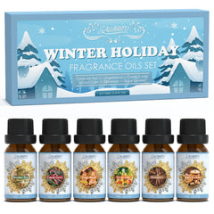 SALUBRITO Winter Fragrance Oils Set with Christmas Tree scent (6x10ml bottles)
