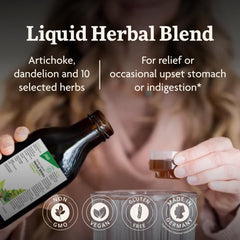 Artichoke and dandelion ingredients highlighted in Floradix formula.