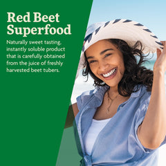 Nutrition facts panel for Salus Red Beet Crystals