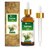 Salvia Yarrow Essential Oil bottle closeup for calming aromatherapy use.