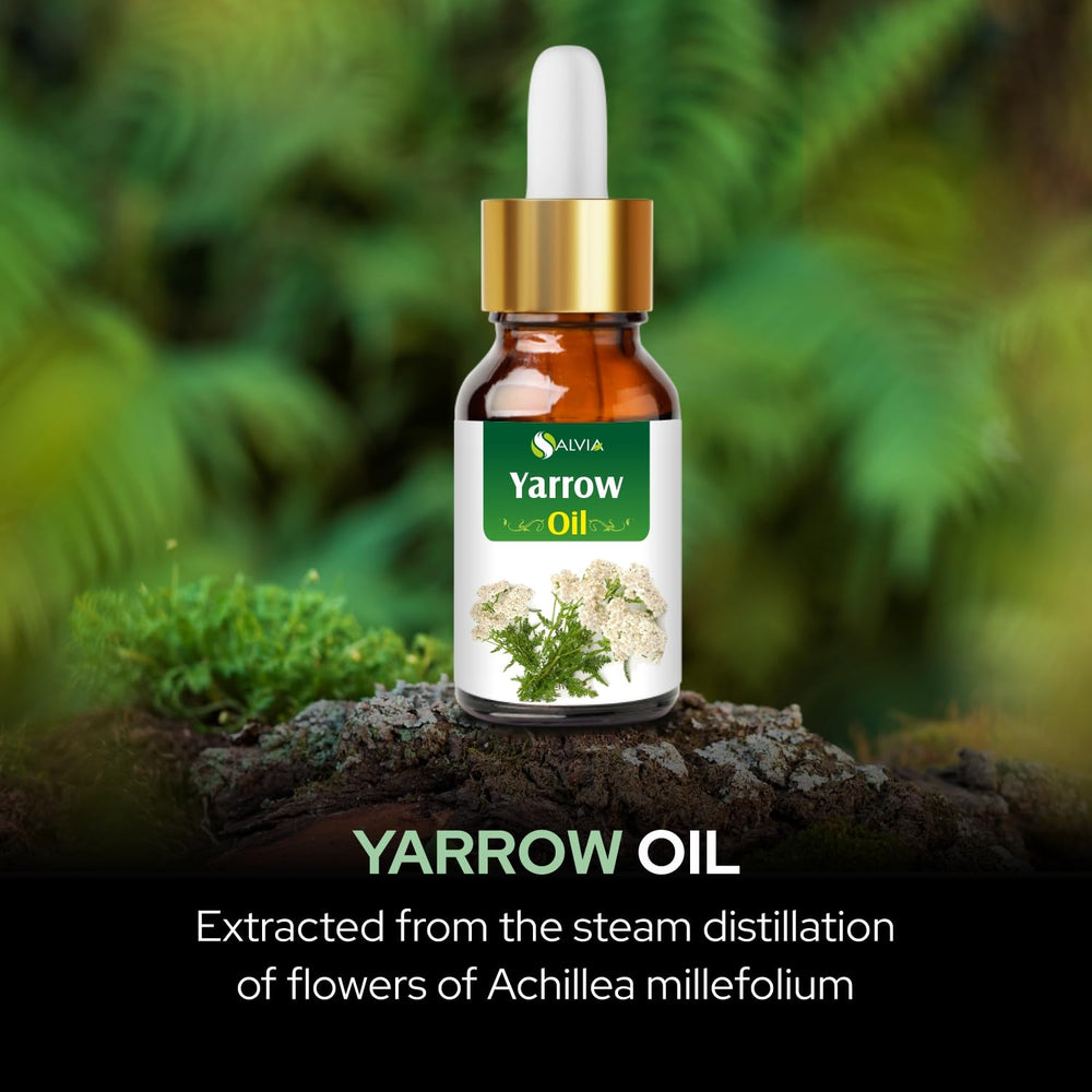 Salvia Yarrow Essential Oil usage scene for relaxing diffusing and rituals.