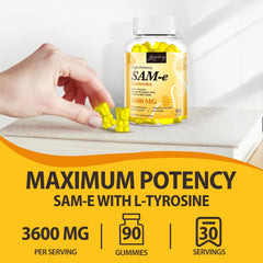 SAM-e gummies packaging with label and serving size