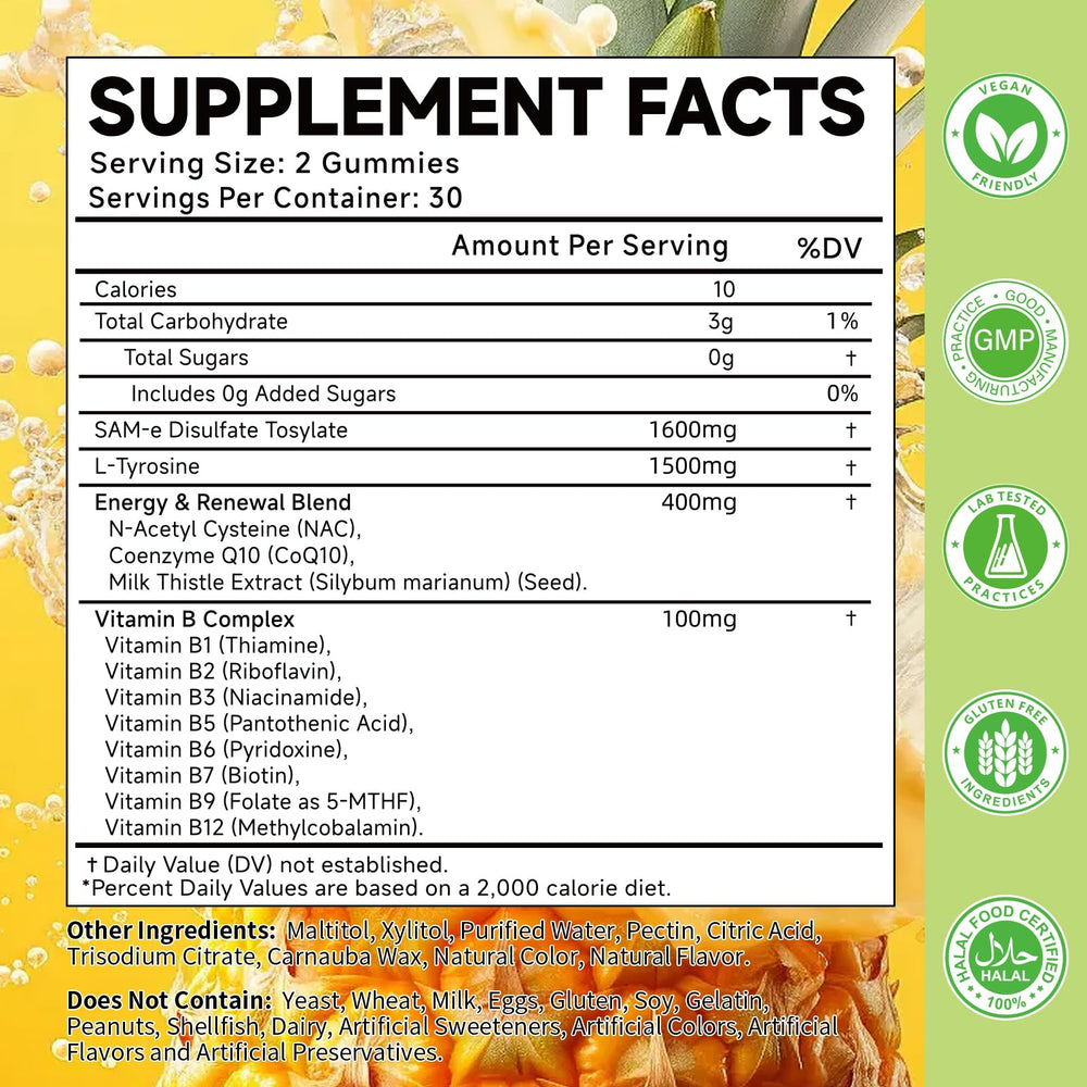 Neurotransmitter support from L-Tyrosine in gummies