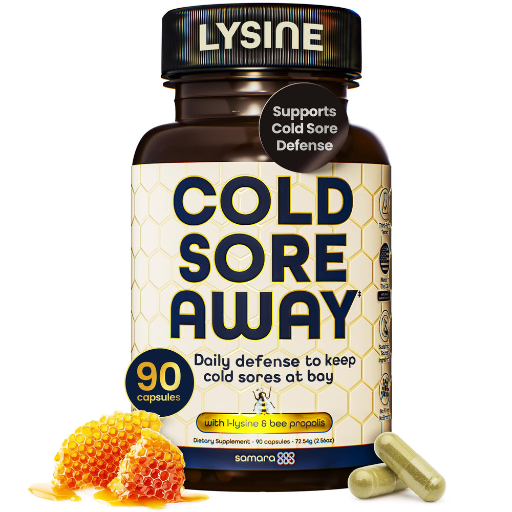 Samara 888 L Lysine Cold Sore Support bottle label front